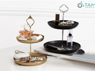 Khay đựng bánh 2 tầng Cake stand kim loại S-CSTAND-02